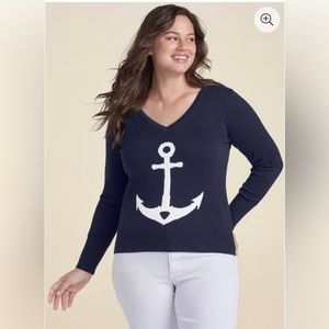 Venus V- neck anchor sweater